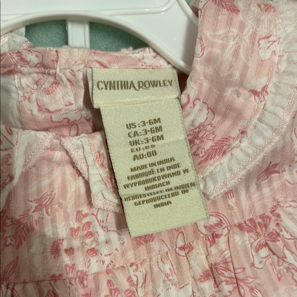 Cynthia Rowley Pink Baby Dress Set with Bonnet and Shoes - Picture 2 of 6